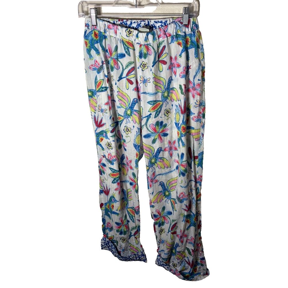 E by Eloise Pajama Pants Women's Small Metallic Colorful Anthropologie Bottoms